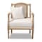 Baxton Studio Clemence Ivory Upholstered Whitewashed Wood Armchair 158-8849 - alternate 3